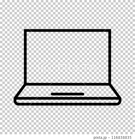 シンプルなノートパソコンのイラスト 116838835