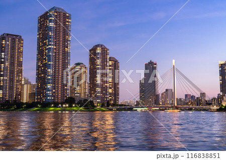 《東京都》東京ベイエリア・タワーマンションの夜景 《東京都》東京ベイエリア・タワーマンションの夜景 116838851