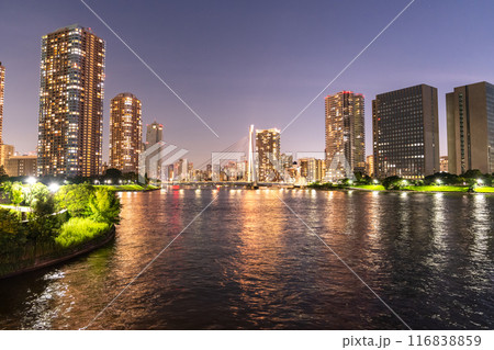 《東京都》東京ベイエリア・タワーマンションの夜景 116838859