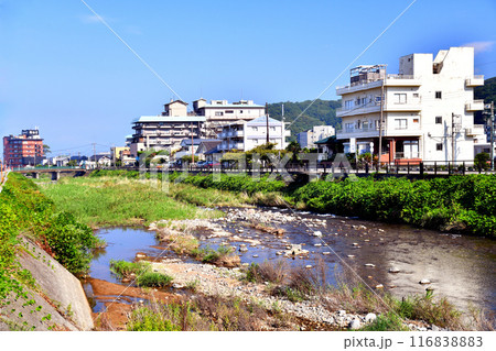 金山橋／土肥山川付近より下流／土肥温泉街方面を望む(静岡県伊豆市)【2024.7】 116838883