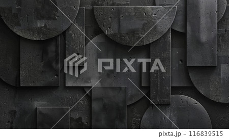Dark Abstract Geometric Pattern with Textured Layers 116839515