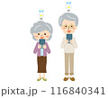スマホを使うシニア夫婦のイラスト 116840341
