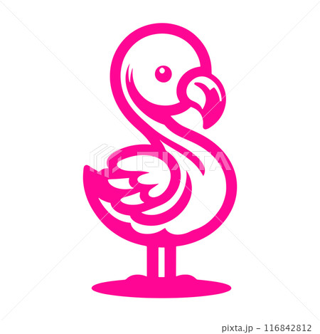 Baby flamingo vector art with pink feathers illustration Baby flamingo vector art with pink feathers illustration 116842812