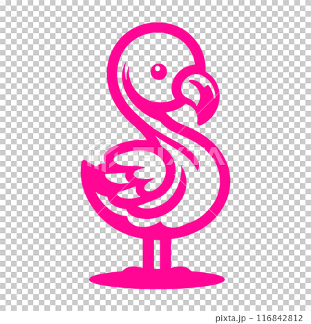 Baby flamingo vector art with pink feathers illustration Baby flamingo vector art with pink feathers illustration 116842812
