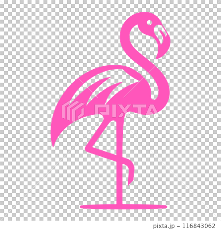 Flamingo vector art standing with a cute look and legs 116843062