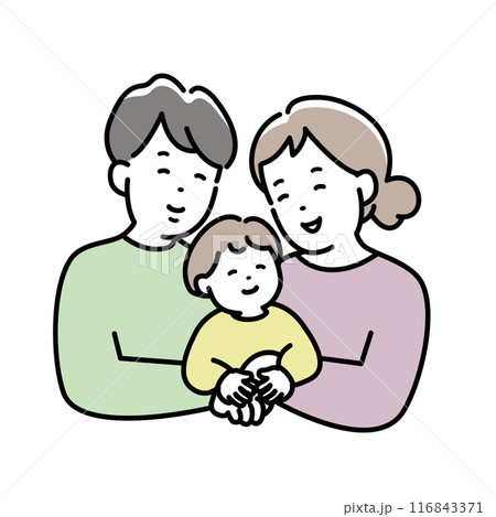 抱き合う親子のイラスト素材 116843371