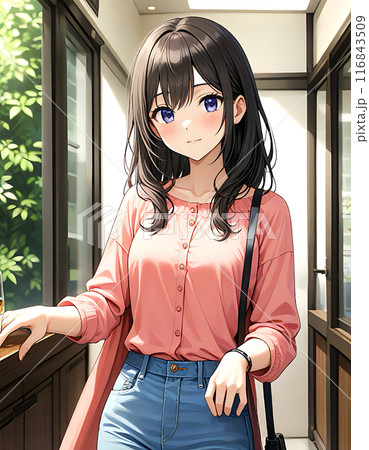 アニメ・漫画風の女性・女の子のイラスト素材 116843509