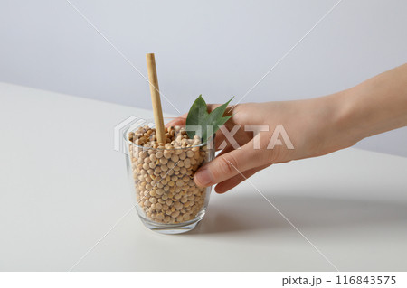 Soy and milk, concept of healthy food 116843575