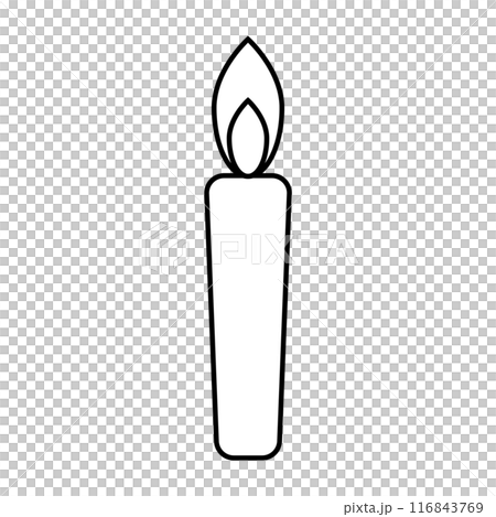 ろうそくの線画イラスト 116843769