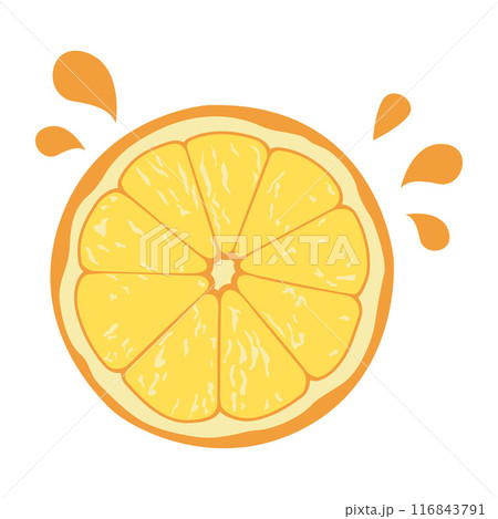 Sliced Fresh Orange Citrus Fruit Healthy Nutrition Vector Illustration 116843791