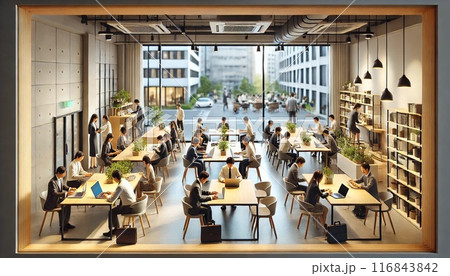 未来のオフィス：ジオラマ風コワーキングスペース 116843842