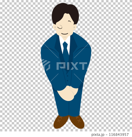A male business person bowing politely 116843957