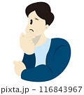 顎に手を当てて考え込む男性 顎に手を当てて考え込む男性 116843967