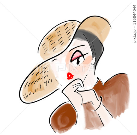帽子を被った女性のイラスト 116844044