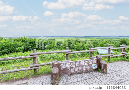 北海道釧路町　細岡展望台から望む夏の釧路湿原国立公園 116844088