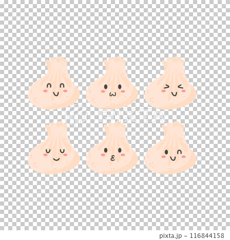 dim sum cute kawaii characters set  116844158