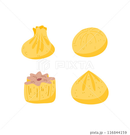 Set of dumplings of different shapes  116844159