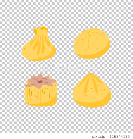 Set of dumplings of different shapes  116844159