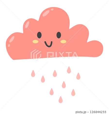 pink cute cloud illustration 116844233