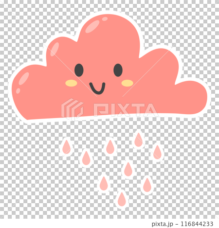 pink cute cloud illustration 116844233