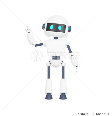 3DCG｜指をさしながら説明する営業用ロボット 116844304