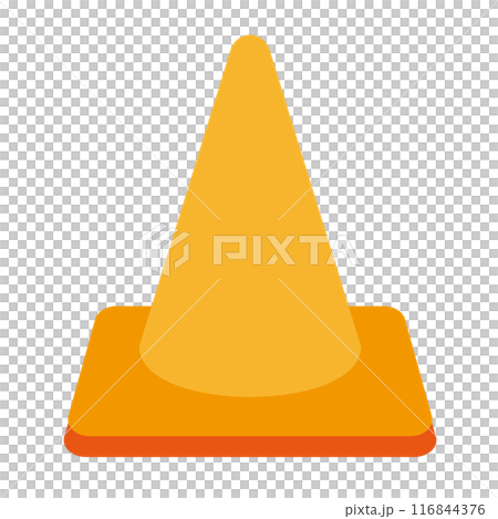 一個簡單的黃色三角錐的插圖 一個簡單的黃色三角錐的插圖 116844376