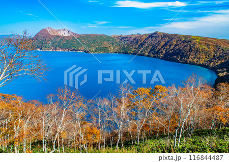 北海道 紅葉の摩周湖 ~摩周ブルーの湖面と紅葉の彩り~ 北海道 紅葉の摩周湖 ~摩周ブルーの湖面と紅葉の彩り~ 116844487