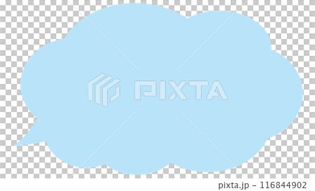 Speech bubble, single, simple, illustration, vector, light blue, fluffy 116844902