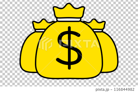 Bag of dollars, business icon of target, goal achievement and goal 116844982