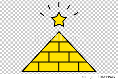 金字塔和星星、目標、目標成就、目標業務圖標 116844983