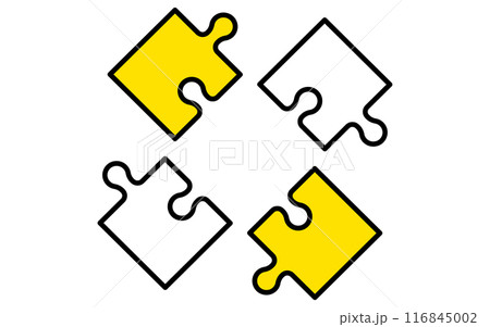 パズルのピース、ターゲット・目標達成・ゴールのビジネスアイコン パズルのピース、ターゲット・目標達成・ゴールのビジネスアイコン 116845002