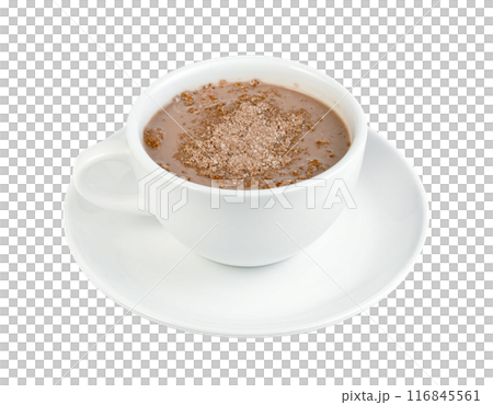 hot chocolate with coffee cup  isolated 116845561