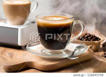 Aromatic, freshly brewed hot coffee.AI Generated 116845749
