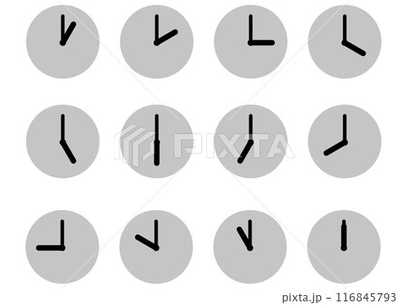 シンプルなグレーの時計アイコンセット 116845793