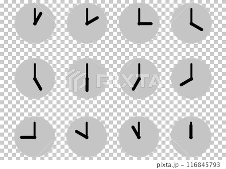 シンプルなグレーの時計アイコンセット 116845793