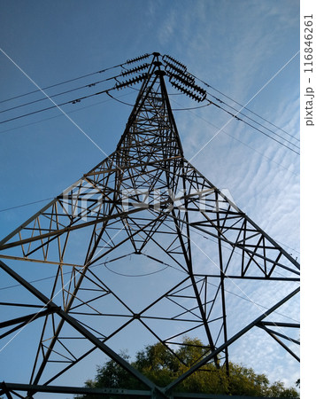 A picture of electric tower with selective focus A picture of electric tower with selective focus 116846261