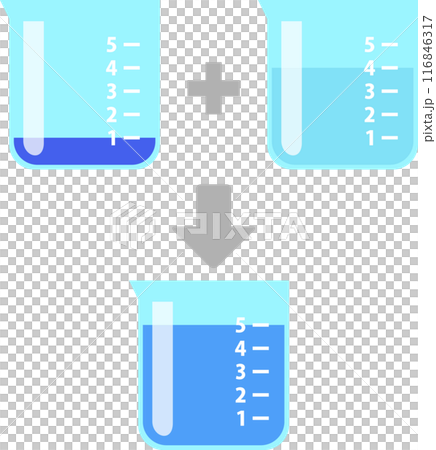 ビーカーの中で5倍希釈した液体 116846317