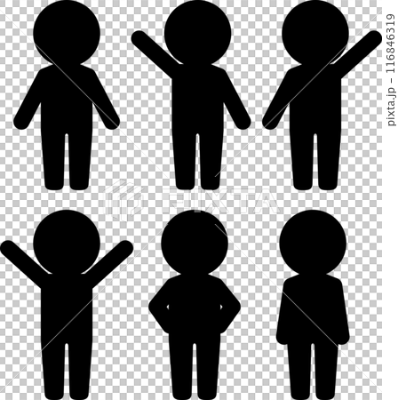 挙手する人物のマークのセット 116846319