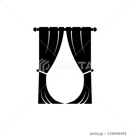 curtain illustration icon 116846495