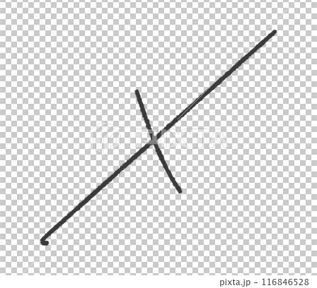 Roughly hand-drawn black X - Wrong answer, cross mark, cross mark design material 116846528