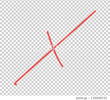 Roughly hand-drawn red X - Wrong answer, cross mark, cross mark design material 116846532