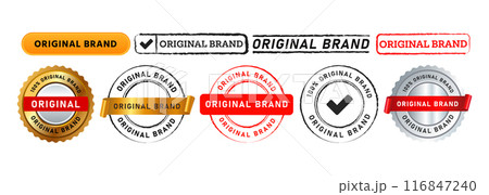 stamp and seal badge original brand label sticker sign for genuine trusted product stamp and seal badge original brand label sticker sign for genuine trusted product 116847240