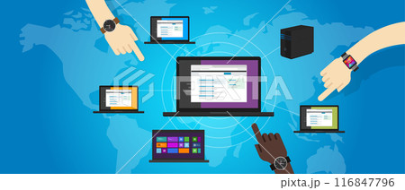 network lan local area networking laptop connect computer ethernet wide 116847796
