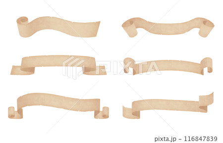 古い紙のタイトル帯イラスト素材 古い紙のタイトル帯イラスト素材 116847839