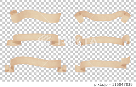 古い紙のタイトル帯イラスト素材 古い紙のタイトル帯イラスト素材 116847839
