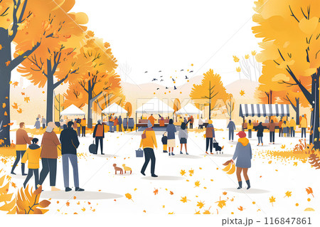 秋祭りを楽しむ人々-1 秋祭りを楽しむ人々-1 116847861