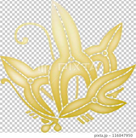 家紋 沢瀉蝶【金色】 家紋 沢瀉蝶【金色】 116847950