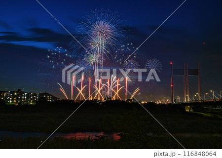 夜空に咲く花火 高く輝く花火大会 花火 夜空 花火イメージ 花火大会 夜空に咲く花火 高く輝く花火大会 花火 夜空 花火イメージ 花火大会 116848064