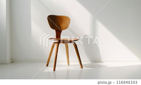 Wooden Chair in Minimalist Interior 116848103