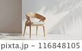 Modern Wooden Chair in Minimalist Interior 116848105